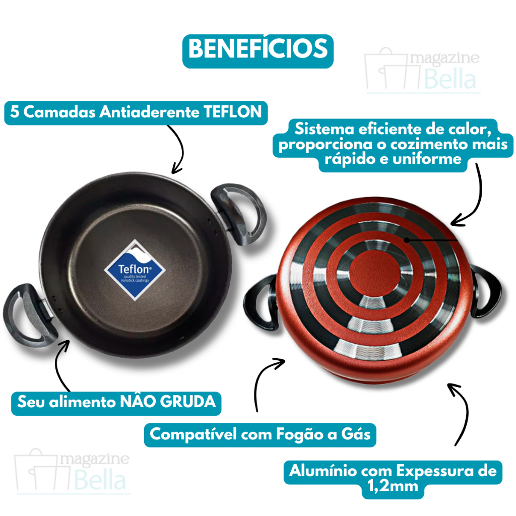 Kit Conjunto 4 Peças GRANDE 2 Panelas Caç...