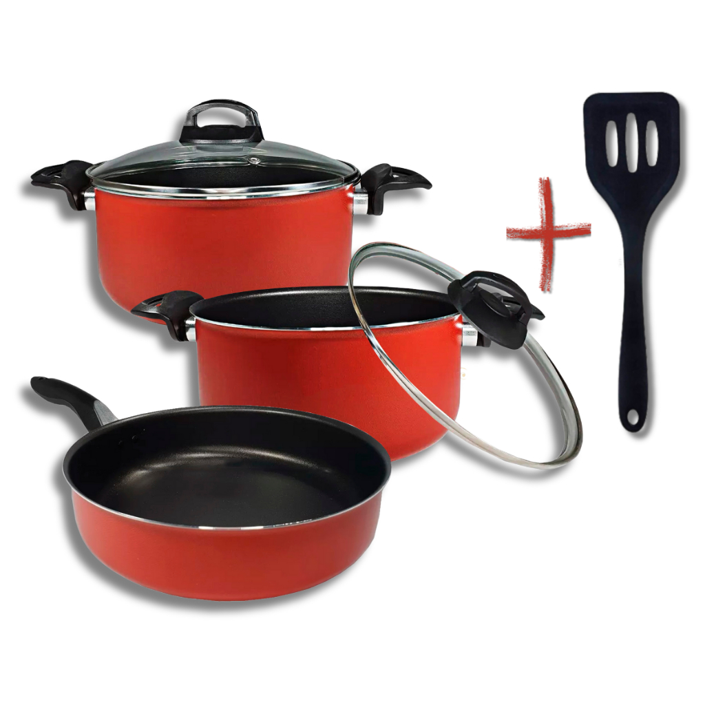 Kit Conjunto 4 Peças GRANDE 2 Panelas Caç...